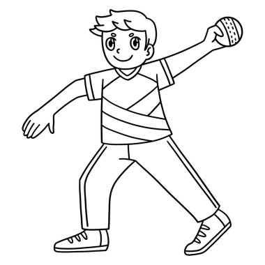 Topu atmaya hazır bir kriket oyuncusunun sevimli ve komik renkli sayfası. Çocuklar için saatlerce boyama eğlencesi sağlıyor. Renklendirmek için, bu sayfa çok kolaydır. Küçük çocuklar ve yeni yürümeye başlayanlar için uygun..