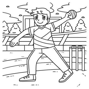 Topu atmaya hazır bir kriket oyuncusunun sevimli ve komik renkli sayfası. Çocuklar için saatlerce boyama eğlencesi sağlıyor. Renklendirmek için, bu sayfa çok kolaydır. Küçük çocuklar ve yeni yürümeye başlayanlar için uygun..