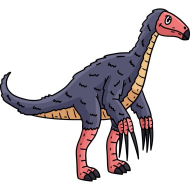 Bu karikatür parçası Dinazor Therizinosaurus 'un bir çizimini gösteriyor..