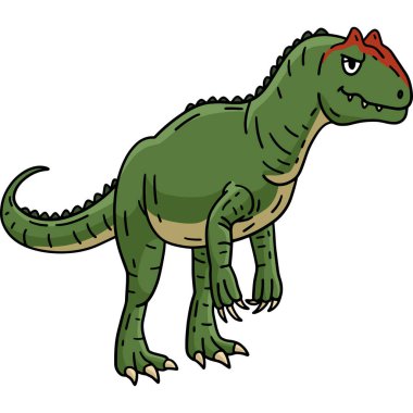 Bu karikatür parçası bir dinozor Allosaurus çizimini gösteriyor.