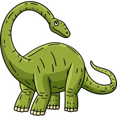 Bu karikatür parçası bir dinozor Brontosaurus çizimini gösteriyor..