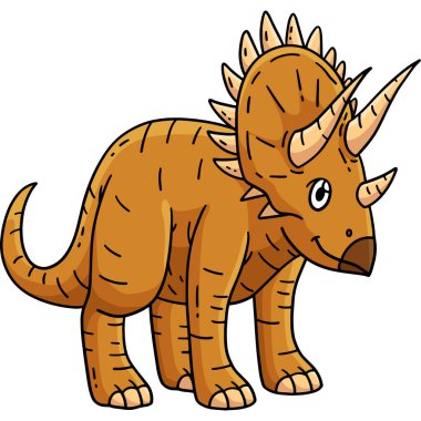 Bu karikatür parçası bir Dinozor Triceratops çizimini gösteriyor..
