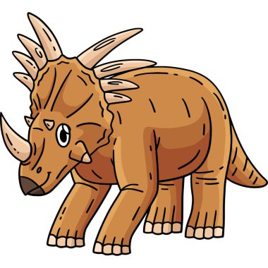 Bu karikatür parçası dinozor Styracosaurus 'un bir çizimini gösteriyor..
