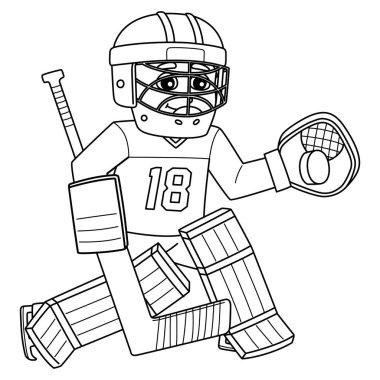 A cute and funny coloring page of an Ice Hockey Boy Player Defencemen. Provides hours of coloring fun for children. To color, this page is very easy. Suitable for little kids and toddlers. clipart