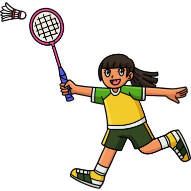 Bu karikatür, bir Badminton oyuncusunun Shuttlecock illüstrasyonuna vuruşunu gösteriyor..