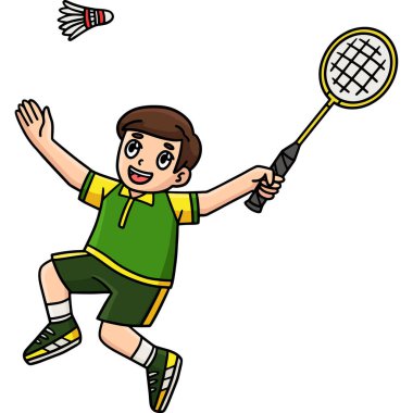 Bu karikatürde bir Badminton Oyuncusunun Shuttlecock illüstrasyonunu gösteriyoruz..
