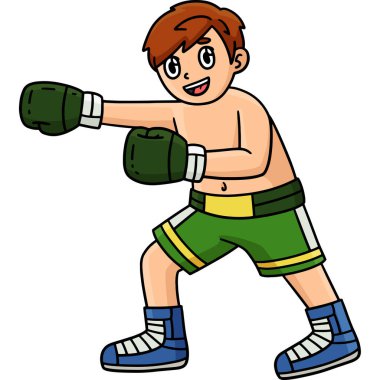 This cartoon clipart shows a Boxing Boxer Punching illustration.  clipart