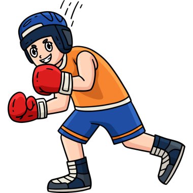 This cartoon clipart shows a Boxing Boxer Evading illustration.  clipart