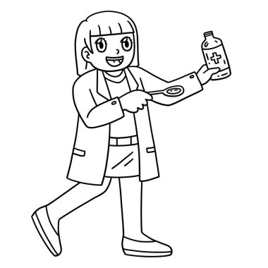 Kaşığa ilaç döken kadın bir doktorun sevimli ve komik renkli sayfası. Çocuklar için saatlerce boyama eğlencesi sağlıyor. Renklendirmek için, bu sayfa çok kolaydır. Küçük çocuklar ve yeni yürümeye başlayanlar için uygun.. 