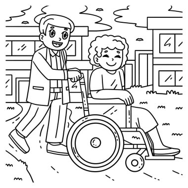 Bir Doktor ve Hastanın sevimli ve komik renkli sayfası. Çocuklar için saatlerce boyama eğlencesi sağlıyor. Renklendirmek için, bu sayfa çok kolaydır. Küçük çocuklar ve yeni yürümeye başlayanlar için uygun..