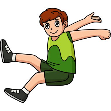 Bu karikatür parçası uzun atlama yapan bir atleti gösteriyor..