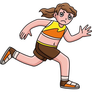 Bu karikatür klipinde Parça ve Saha Kadın Sporcusu Çizimi gösteriliyor.