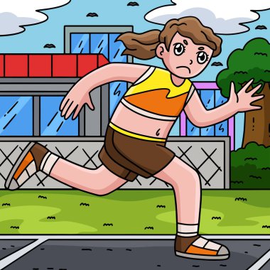 Bu karikatür klipinde Parça ve Saha Kadın Sporcusu Çizimi gösteriliyor.