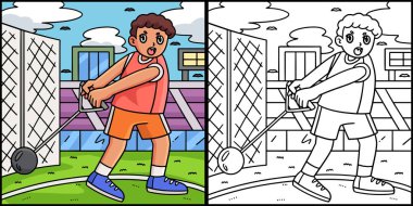 Bu renklendirme sayfası Hammer Attrow 'daki bir atleti gösteriyor. Bu illüstrasyonun bir tarafı renkli ve çocuklar için bir ilham kaynağı..