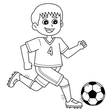 Topla Koşan Erkek Futbolcu 'nun sevimli ve komik renkli bir sayfası. Çocuklar için saatlerce boyama eğlencesi sağlıyor. Renklendirmek için, bu sayfa çok kolaydır. Küçük çocuklar ve yeni yürümeye başlayanlar için uygun..