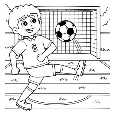 Erkek futbolcu GoalGoa 'nın sevimli ve komik renkli sayfası. Çocuklar için saatlerce boyama eğlencesi sağlıyor. Renklendirmek için, bu sayfa çok kolaydır. Küçük çocuklar ve yeni yürümeye başlayanlar için uygun..
