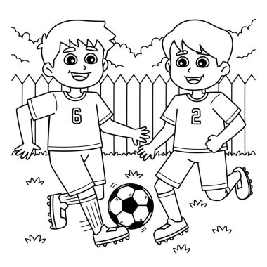 Topu paslayan bir erkek futbolcunun sevimli ve komik renkli sayfası. Çocuklar için saatlerce boyama eğlencesi sağlıyor. Renklendirmek için, bu sayfa çok kolaydır. Küçük çocuklar ve yeni yürümeye başlayanlar için uygun..