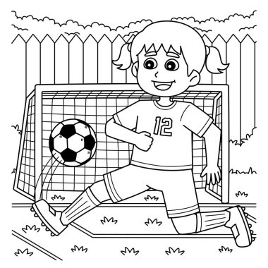 Bayan Futbolcu Golü 'nün sevimli ve komik renkli bir sayfası. Çocuklar için saatlerce boyama eğlencesi sağlıyor. Renklendirmek için, bu sayfa çok kolaydır. Küçük çocuklar ve yeni yürümeye başlayanlar için uygun..