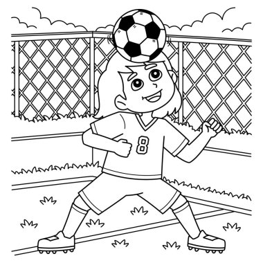 Topu Dengeleyen Kadın Futbolcu 'nun sevimli ve komik renkli sayfası. Çocuklar için saatlerce boyama eğlencesi sağlıyor. Renklendirmek için, bu sayfa çok kolaydır. Küçük çocuklar ve yeni yürümeye başlayanlar için uygun..