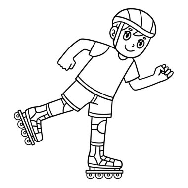 Inline Skating Boy 'un şirin ve komik renkli sayfası. Çocuklar için saatlerce boyama eğlencesi sağlıyor. Renklendirmek için, bu sayfa çok kolaydır. Küçük çocuklar ve yeni yürümeye başlayanlar için uygun..