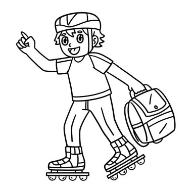 Okul çantalı bir Inline Skater 'ın şirin ve komik renkli sayfası. Çocuklar için saatlerce boyama eğlencesi sağlıyor. Renklendirmek için, bu sayfa çok kolaydır. Küçük çocuklar ve yeni yürümeye başlayanlar için uygun..