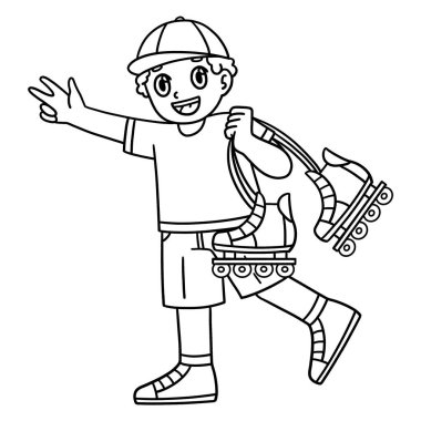 Inline Paten Taşıyan Patenci 'nin şirin ve komik renkli bir sayfası. Çocuklar için saatlerce boyama eğlencesi sağlıyor. Renklendirmek için, bu sayfa çok kolaydır. Küçük çocuklar ve yeni yürümeye başlayanlar için uygun..