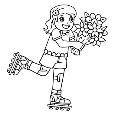 Çiçek Buketli Dişi İçten Patenler 'in şirin ve komik renkli bir sayfası. Çocuklar için saatlerce boyama eğlencesi sağlıyor. Renklendirmek için, bu sayfa çok kolaydır. Küçük çocuklar ve yeni yürümeye başlayanlar için uygun..