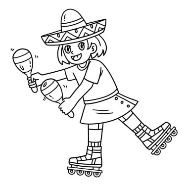 Maracas 'ı oynayan bir kadın dahili patencinin sevimli ve komik renkli sayfası. Çocuklar için saatlerce boyama eğlencesi sağlıyor. Renklendirmek için, bu sayfa çok kolaydır. Küçük çocuklar ve yeni yürümeye başlayanlar için uygun..