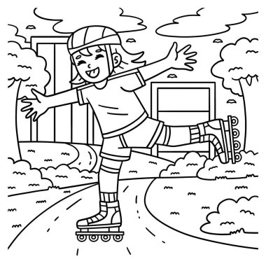 Tek Ayağımı Kaldıran Kadın İçten Patenci 'nin şirin ve komik renkli bir sayfası. Çocuklar için saatlerce boyama eğlencesi sağlıyor. Renklendirmek için, bu sayfa çok kolaydır. Küçük çocuklar ve yeni yürümeye başlayanlar için uygun..