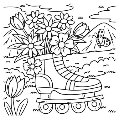 Tomurcuklanan Çiçeklerle Inline Paten 'in şirin ve komik renkli bir sayfası. Çocuklar için saatlerce boyama eğlencesi sağlıyor. Renklendirmek için, bu sayfa çok kolaydır. Küçük çocuklar ve yeni yürümeye başlayanlar için uygun..