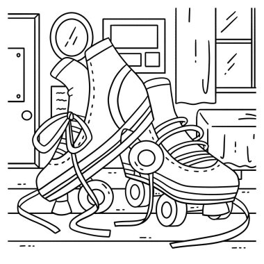 Gevşek ayakkabı bağcıkları olan sevimli ve komik bir paten sayfası. Çocuklar için saatlerce boyama eğlencesi sağlıyor. Renklendirmek için, bu sayfa çok kolaydır. Küçük çocuklar ve yeni yürümeye başlayanlar için uygun..