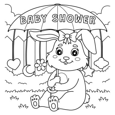 Bebek Duşu Tavşan Kızı 'nın şirin ve komik renkli bir sayfası. Çocuklar için saatlerce boyama eğlencesi sağlıyor. Renklendirmek için, bu sayfa çok kolaydır. Küçük çocuklar ve yeni yürümeye başlayanlar için uygun..