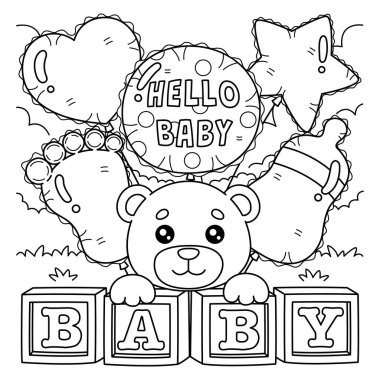 Bebek Duşu Balonu Dekorasyonu 'nun şirin ve komik renkli bir sayfası. Çocuklar için saatlerce boyama eğlencesi sağlıyor. Renklendirmek için, bu sayfa çok kolaydır. Küçük çocuklar ve yeni yürümeye başlayanlar için uygun..