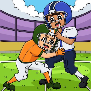 Bu karikatür, Amerikan Futbolcularının resimlerini göstermektedir..