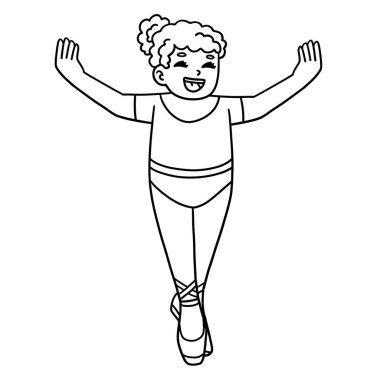 Releve Position 'daki bir balerinin sevimli ve komik renkli sayfası. Çocuklar için saatlerce boyama eğlencesi sağlıyor. Renklendirmek için, bu sayfa çok kolaydır. Küçük çocuklar ve yeni yürümeye başlayanlar için uygun..