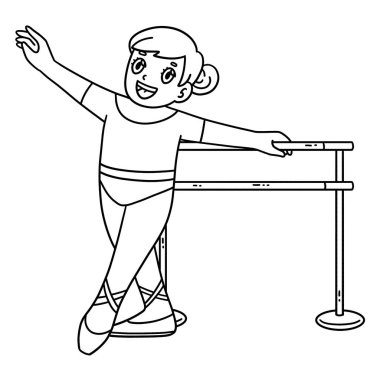 Bir balerin ile bale çalışmasının sevimli ve komik renkli sayfası. Çocuklar için saatlerce boyama eğlencesi sağlıyor. Renklendirmek için, bu sayfa çok kolaydır. Küçük çocuklar ve yeni yürümeye başlayanlar için uygun..