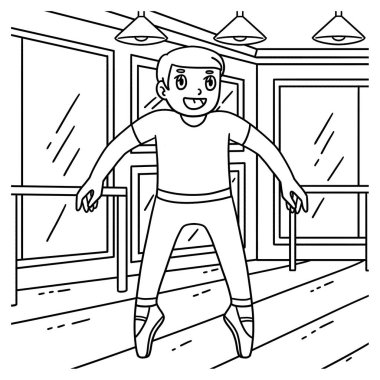 Saute Position 'daki bir bale dansçısının sevimli ve komik renkli sayfası. Çocuklar için saatlerce boyama eğlencesi sağlıyor. Renklendirmek için, bu sayfa çok kolaydır. Küçük çocuklar ve yeni yürümeye başlayanlar için uygun..