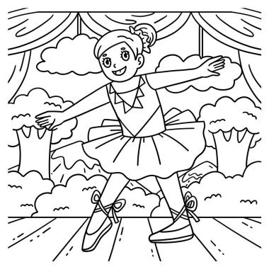Tendu yapan bir balerinin sevimli ve komik renkli sayfası. Çocuklar için saatlerce boyama eğlencesi sağlıyor. Renklendirmek için, bu sayfa çok kolaydır. Küçük çocuklar ve yeni yürümeye başlayanlar için uygun..