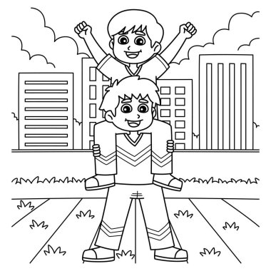 Amigo kızların erkek ponpon kızlarının oturduğu sevimli ve komik bir sayfa. Çocuklar için saatlerce boyama eğlencesi sağlıyor. Renklendirmek için, bu sayfa çok kolaydır. Küçük çocuklar ve yeni yürümeye başlayanlar için uygun..