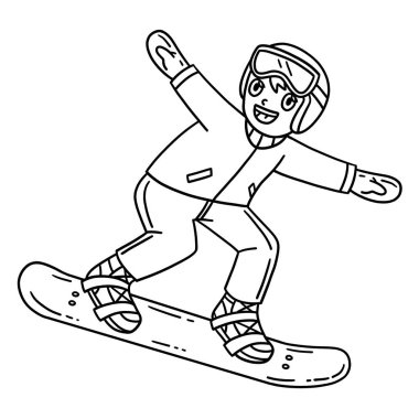 Snowboard 'lu bir çocuğun sıçrama yaptığı sevimli ve komik bir sayfa. Çocuklar için saatlerce boyama eğlencesi sağlıyor. Renklendirmek için, bu sayfa çok kolaydır. Küçük çocuklar ve yeni yürümeye başlayanlar için uygun..