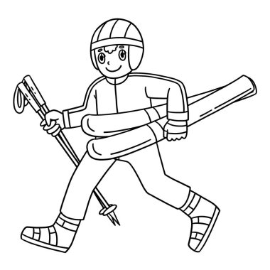 Kayak yapan bir kayakçının sevimli ve komik renkli sayfası. Çocuklar için saatlerce boyama eğlencesi sağlıyor. Renklendirmek için, bu sayfa çok kolaydır. Küçük çocuklar ve yeni yürümeye başlayanlar için uygun..