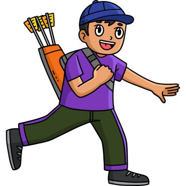 Bu karikatür klipinde okçuluk okçusu bir Quiver çizimi taşıyor..