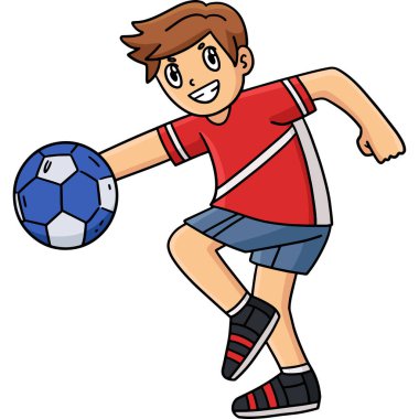 Bu karikatür klibinde bir Hentbol oyuncusunun Amaç illüstrasyonunu göstermektedir.