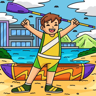 Bu karikatür, kürek çeken kürekçinin Zafer illüstrasyonunda kürek çektiğini gösteriyor.. 