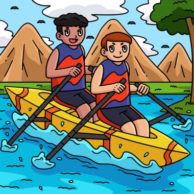 Bu karikatür zirvesinde bir Kürek Çifti Silahşorları illüstrasyonu var.. 