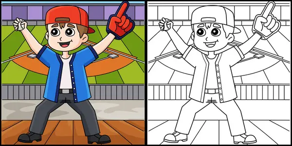 Bu boyama sayfası bir Beyzbol Futbolcusu hayranını gösteriyor. Bu illüstrasyonun bir tarafı renkli ve çocuklar için bir ilham kaynağı.. 