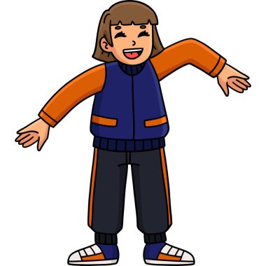 Bu karikatür, Breakdance B-Kızı 'nın Kol Dalgası çizimini gösteriyor..