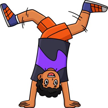 Bu karikatür klibinde Breakdance B-Boy Hand Stand Makas çizimi var..