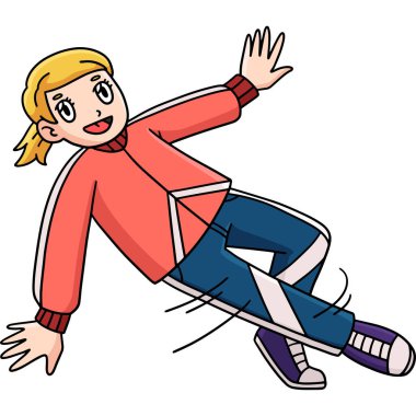 Bu karikatür klipinde bir Breakdance B-Kızı ve bir helikopter hareketi illüstrasyonunu gösteriyor.