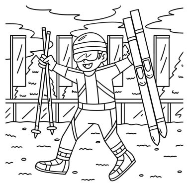 Kayak Gear 'ı olan Biatlon Erkek Biatlet' in sevimli ve komik renkli sayfası. Çocuklar için saatlerce boyama eğlencesi sağlıyor. Renklendirmek için, bu sayfa çok kolaydır. Küçük çocuklar ve yeni yürümeye başlayanlar için uygun..